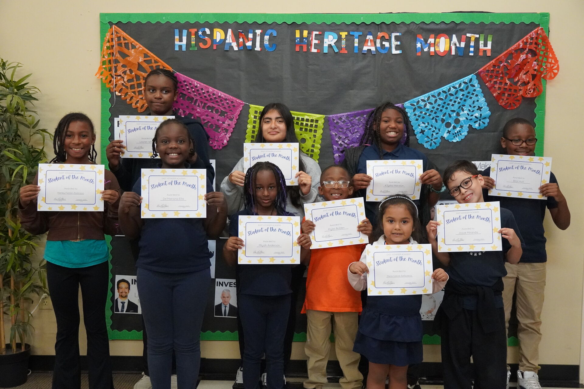 Students and staff at East Voyager Academy