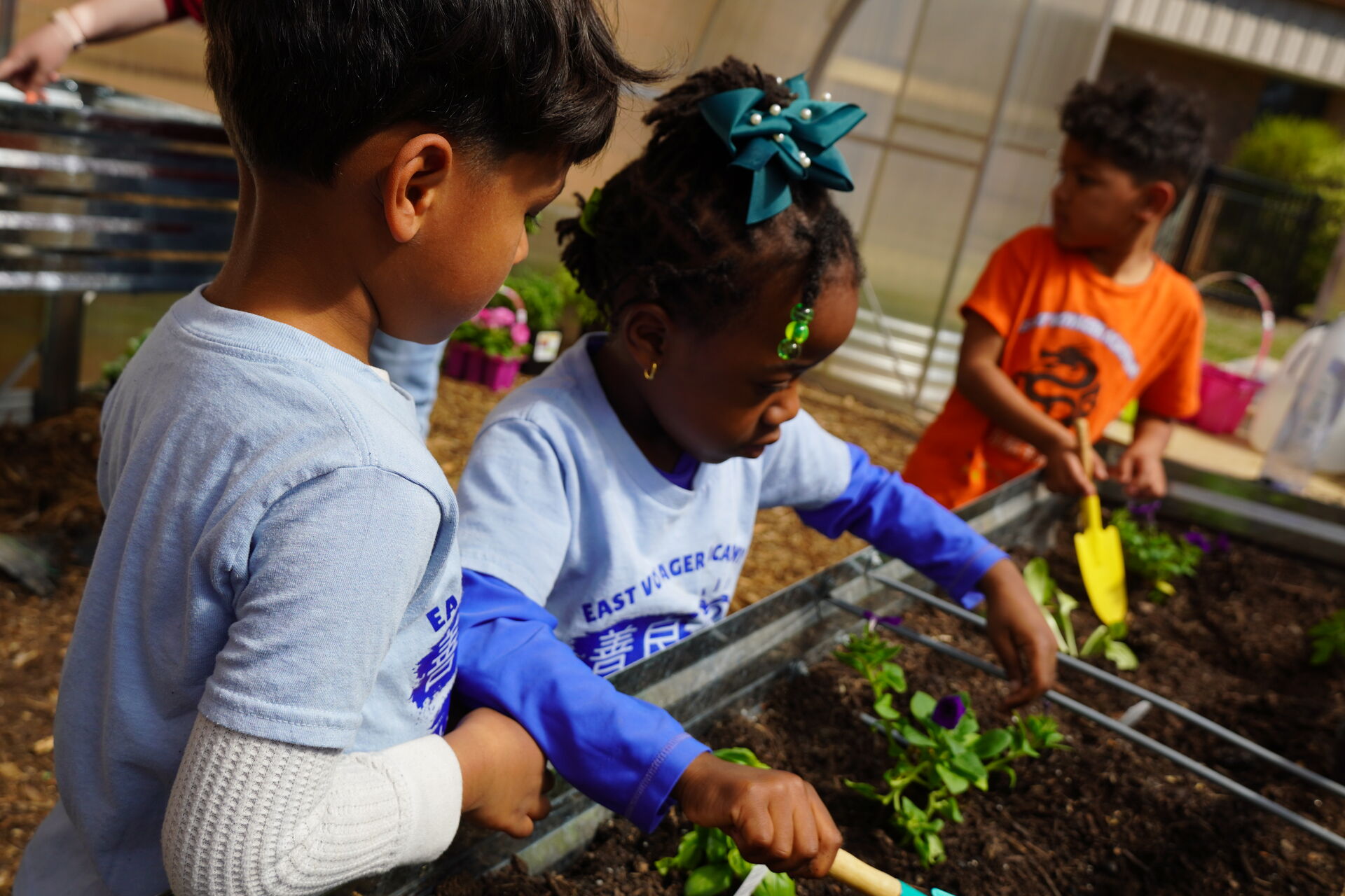 East Voyager Academy students and families at a school event